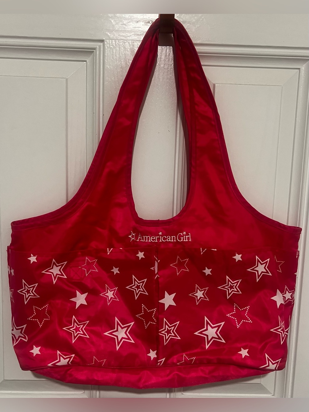 American Girl Doll Carrier Tote Travel Bag Pink w/ White Stars Retired 18"